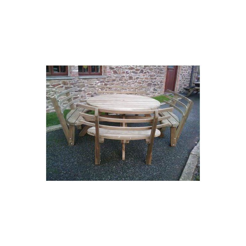 Douglas Fir Circular Picnic Bench with Backrests